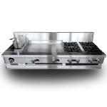 intama.mx/021 Estufa múltiple industrial TAMA empotrable acero inoxidable (171×77×30cm) 143kg.