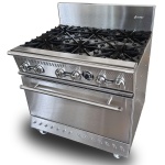 intama.mx/018 Estufa industrial con horno TAMA acero inoxidable (91×77×90cm) 175kg.