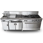 intama.mx/026 Estufa múltiple industrial master TAMA acero inoxidable (225×77×90cm) 315kg.