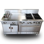 intama.mx/024 Estufa múltiple industrial TAMA acero inoxidable (171×78×90cm) 241kg.