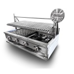 intama.mx/052 Asador argentino Hibrido TAMA empotrable de gas y carbón acero inoxidable (120×70cm)