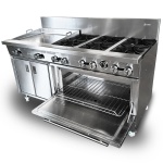 intama.mx/025 Estufa múltiple industrial TAMA acero inoxidable (171×78×90cm) 241kg.