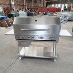 intama.mx/057 Asador argentino Hibrido TAMA gas y carbón acero inoxidable (120×70x85cm) - Image 2