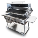 intama.mx/057 Asador argentino Hibrido TAMA gas y carbón acero inoxidable (120×70x85cm)