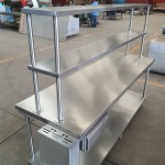 intama.mx/122 Mesa con doble repisa TAMA (220x70x90+80cm) 90kg. - Image 2