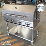 intama.mx/053 Asador argentino hibrido TAMA empotrable gas y carbón con tapa acero inoxidable (120×70cm) - Image 2