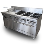 intama.mx/126 Estufa múltiple industrial TAMA acero inoxidable (171×78×90cm) 241kg.