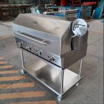 intama.mx/129 Asador argentino Hibrido TAMA gas y carbón acero inoxidable (120×70x85cm) - Image 6