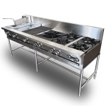 intama.mx/136 Estufa múltiple industrial master TAMA acero inoxidable (225×77×90cm) 205kg.