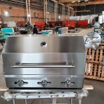 intama.mx/139 Asador argentino Hibrido TAMA empotrable Con Tapa de gas y carbón acero inoxidable (90×70cm) - Image 3