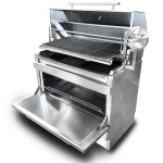 intama.mx/138 Asador argentino carbón TAMA, con ataúd y tapa acero inoxidable (120×70x90cm)