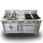 intama.mx/141 Estufa múltiple industrial TAMA acero inoxidable (171×78×90cm) 241kg.